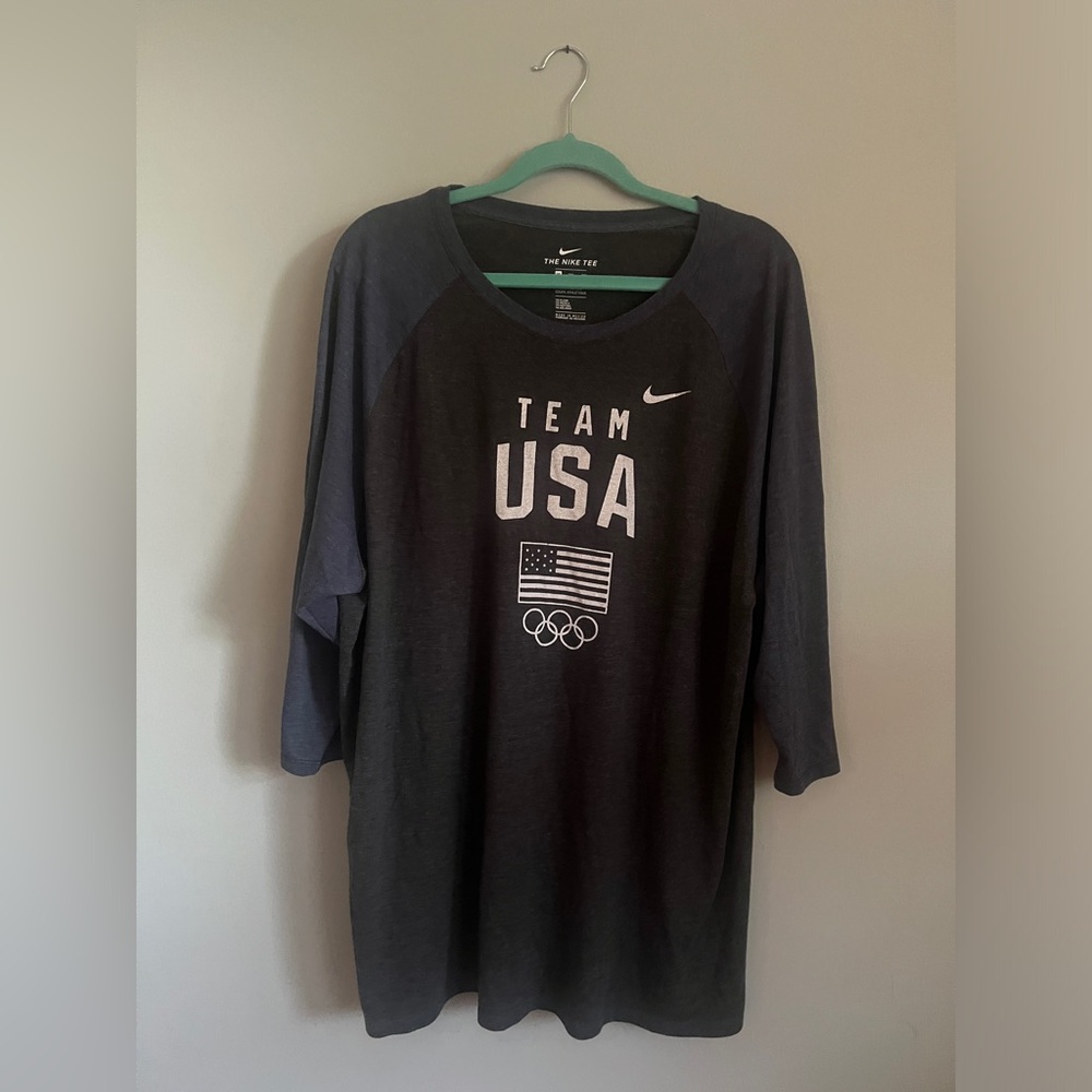 Nike‎ Tee 3/4 Sleeve Athletic Cut T-Shirt Team USA Olympics